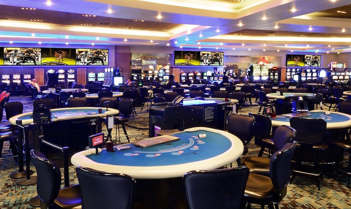A stylish view of the atmospheric interior of the Amberforgepath casino salon